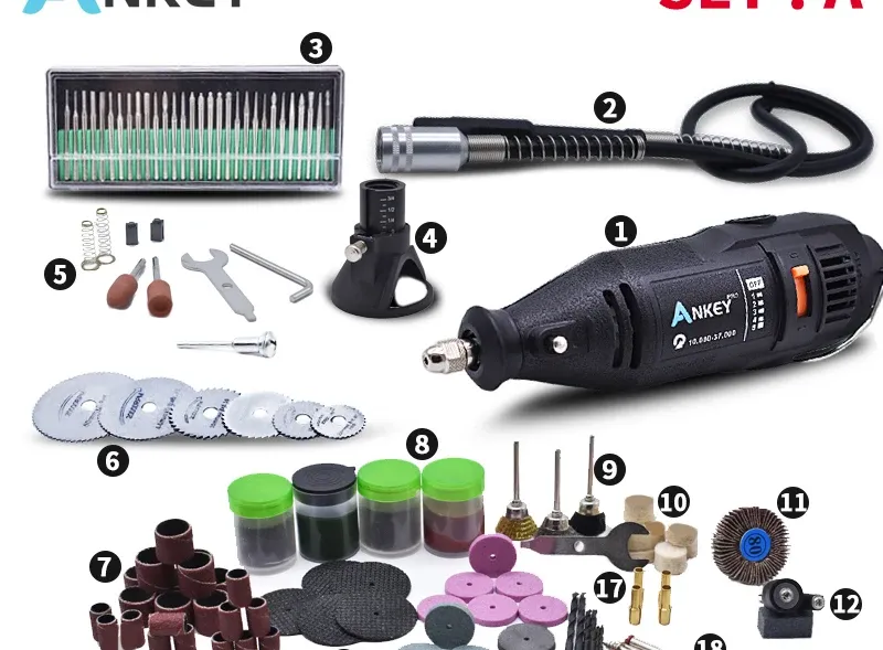 ANKEYPRO 180W Variable-Speed Mini Rotary Engraver