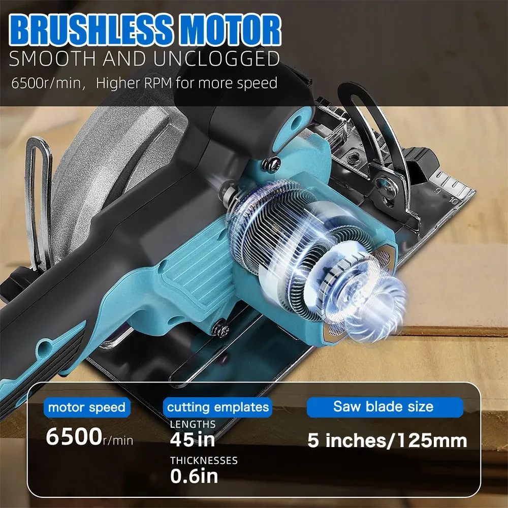 Makita-Compatible 125mm Cordless Brushless Circular Saw