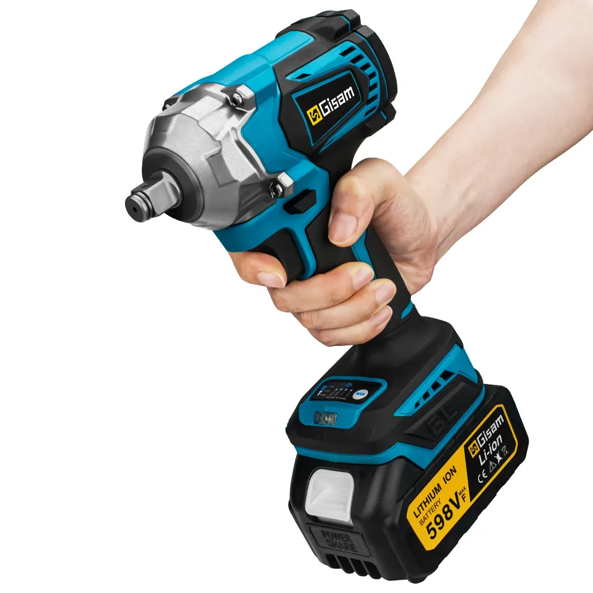Gisam 1200N.m Brushless 1/2-Inch Cordless Impact Wrench