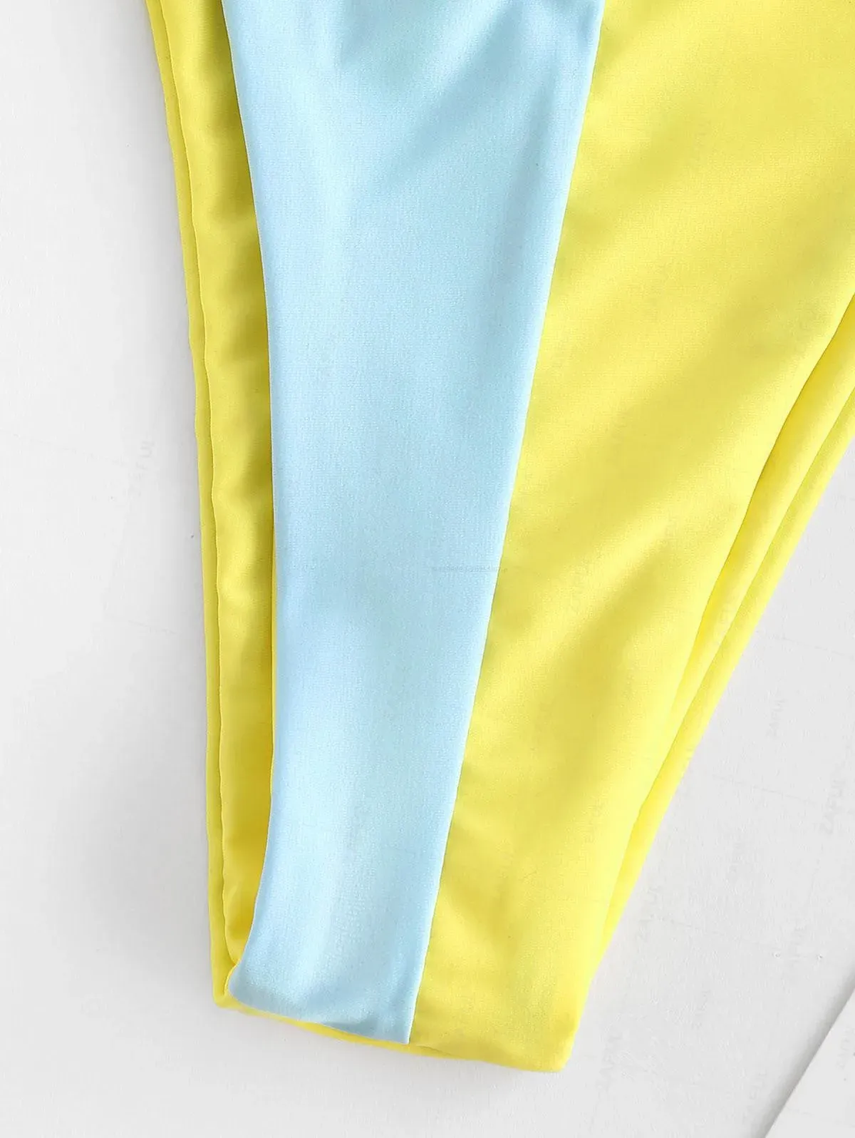 ZAFUL High-Cut Side-Tie Colorblock Bikini Bottom