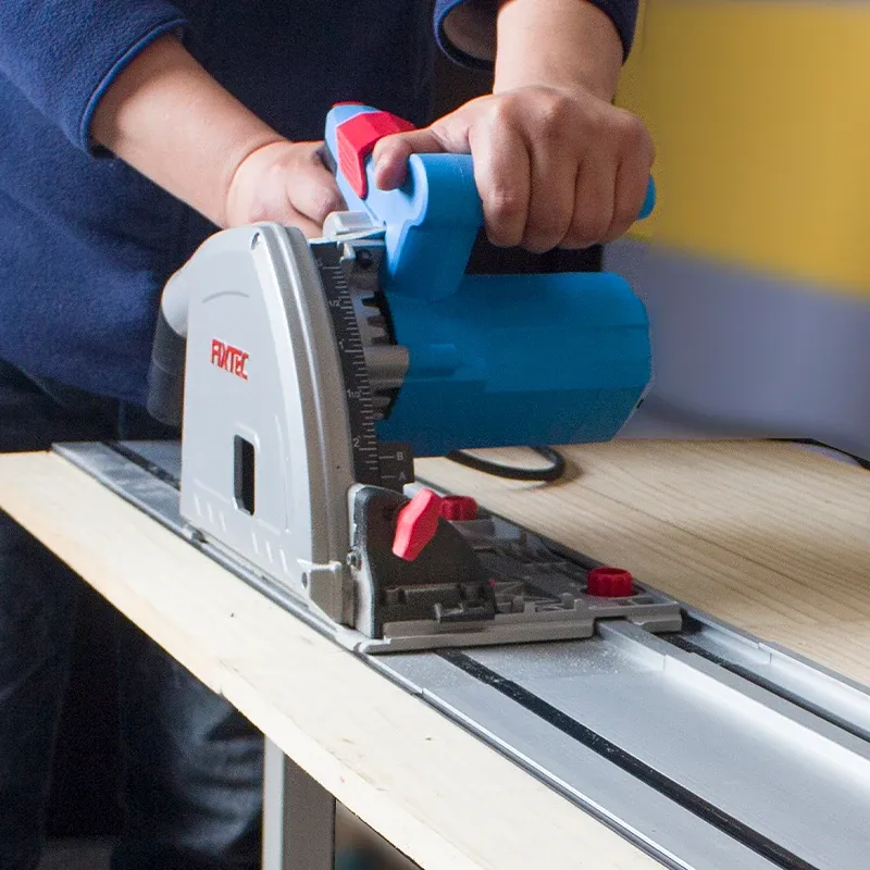 FIXTEC 165mm Corded Plunge Track Saw with Guide Rail