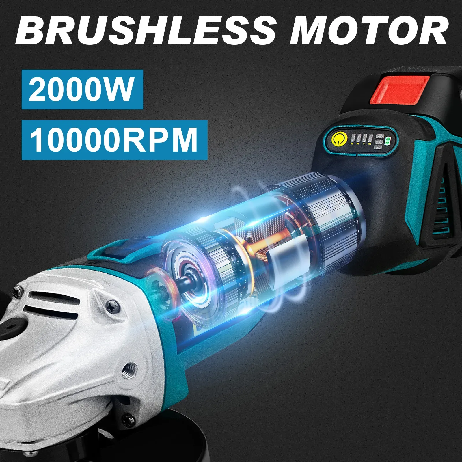 Gisam 125mm Brushless Cordless Angle Grinder for Makita 18V