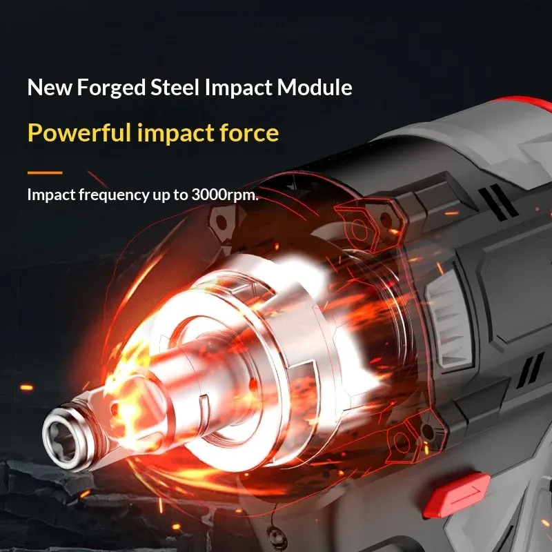 Gisam 21V Brushless Cordless Impact Wrench 588N.m