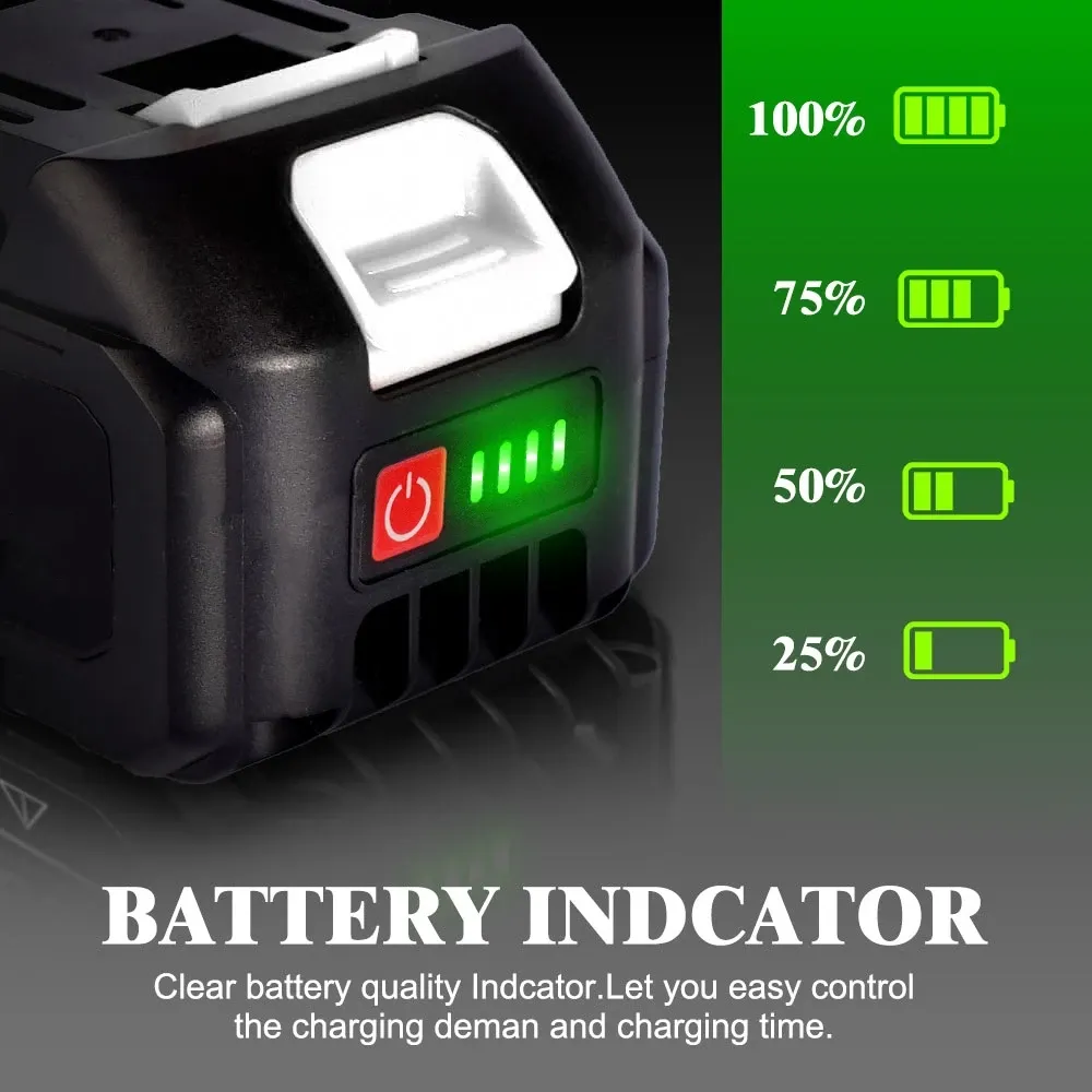 Makita-Compatible 18V Lithium-Ion Battery with Charge Indicator