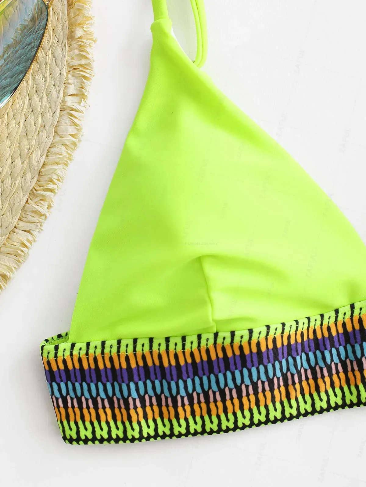 ZAFUL Neon High-Waist Triangle Bikini Set