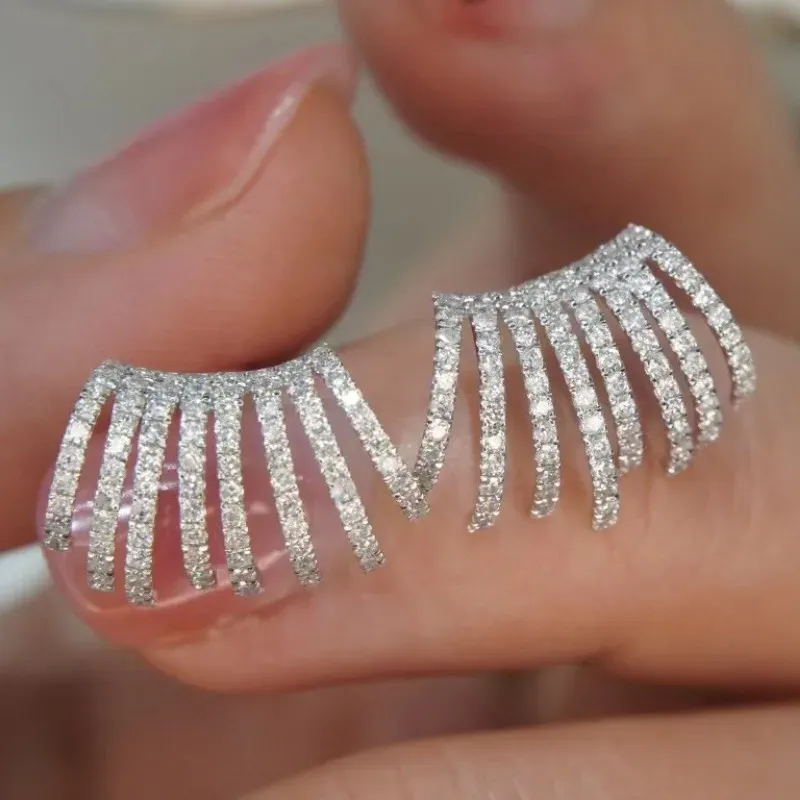 Huitan Pavé Crystal Multi-Claw Stud Earrings
