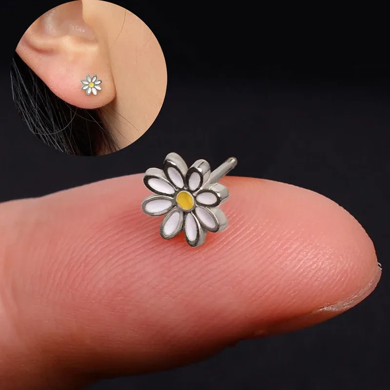 Huitan Daisy Stud Earrings for Everyday Wear