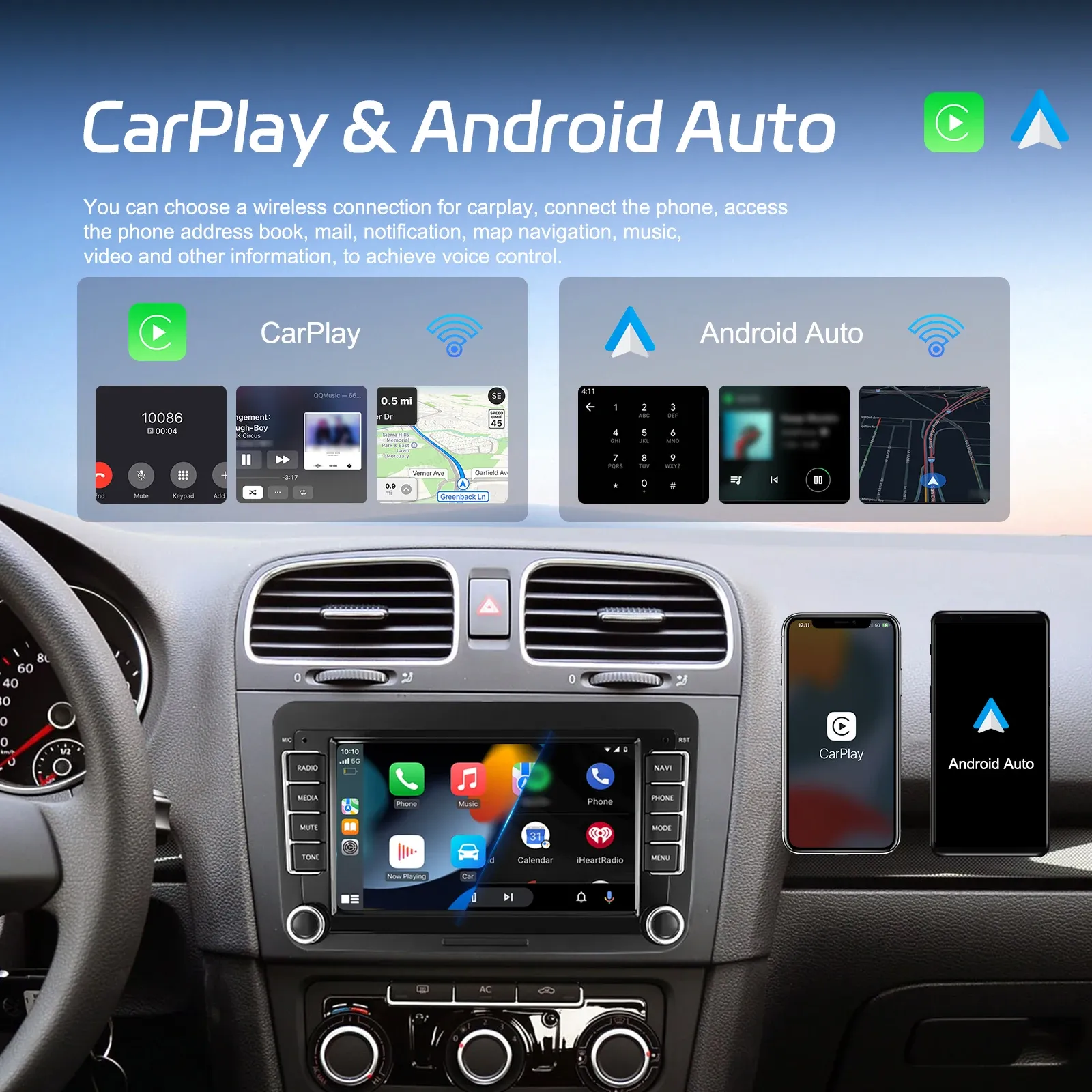 Hikity 7-Inch Android Car Stereo for VW and SEAT
