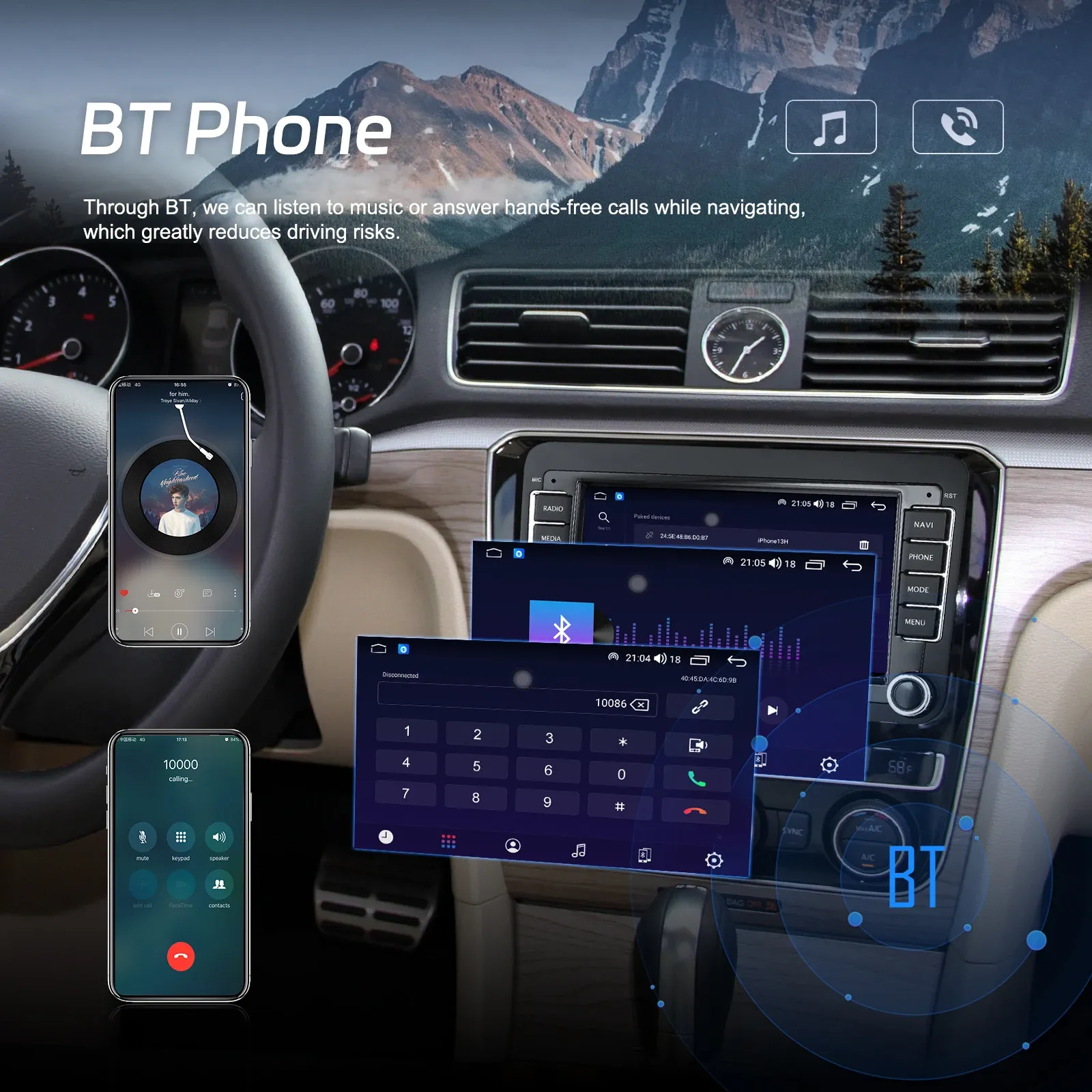 Hikity 7-Inch Android Car Stereo for VW and SEAT