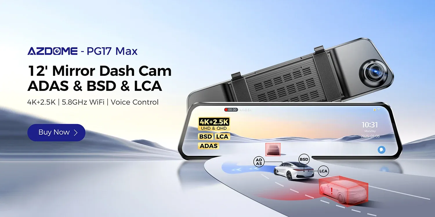 AZDOME M550 Pro 4K Dual Dash Cam with GPS and Parking Monitor