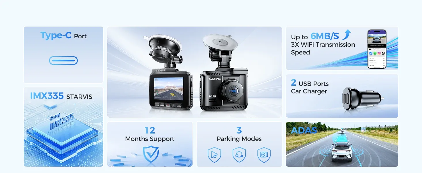 AZDOME GS63H 4K GPS Wi‑Fi Dash Cam