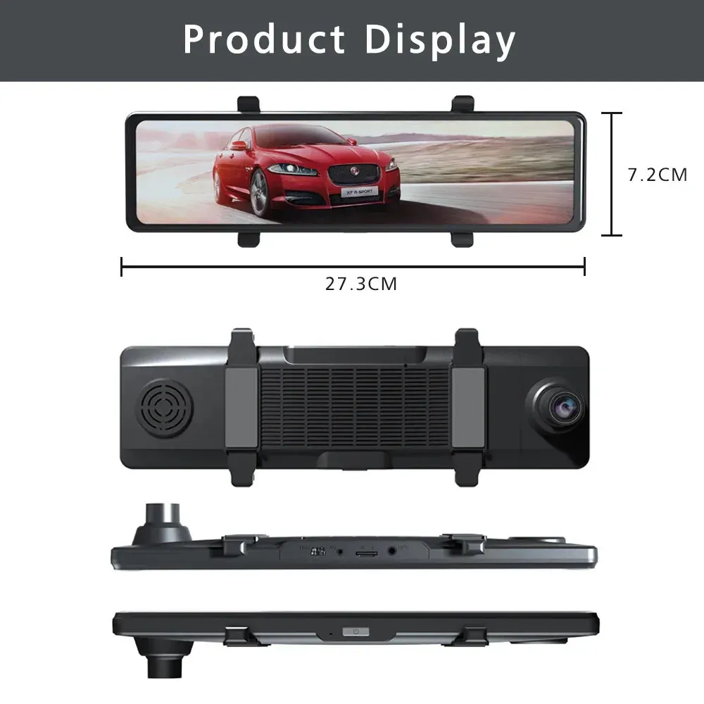 USEEBEE 11.26-Inch 4K Dual-Lens Mirror Dash Cam