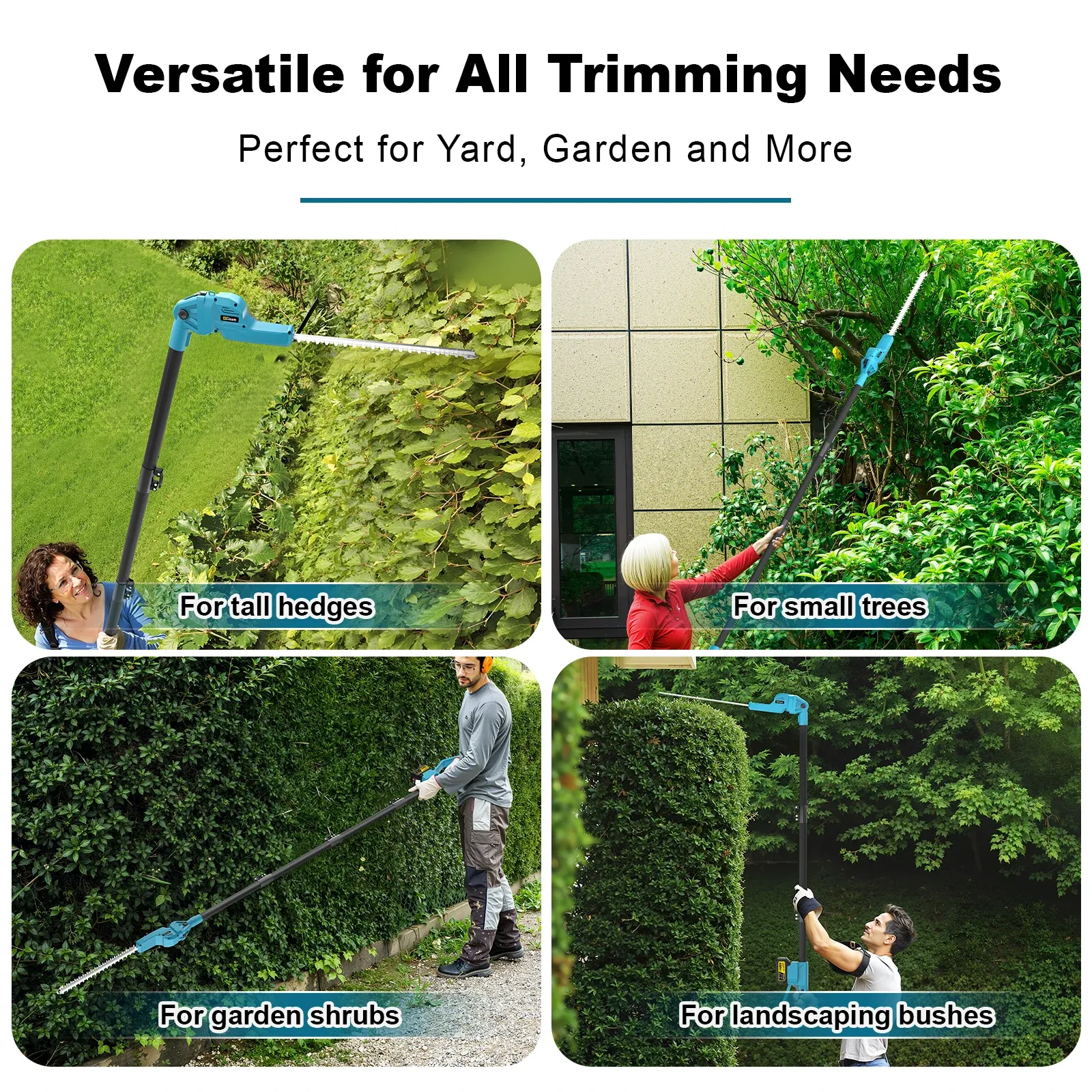 Gisam Telescopic Brushless Hedge Trimmer for Makita 18V