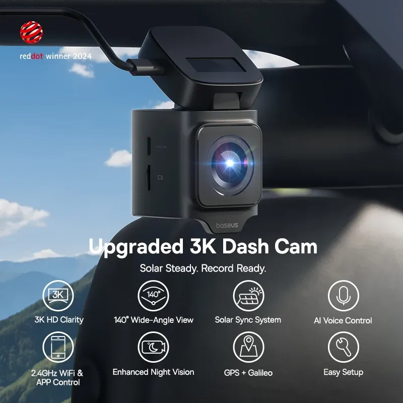 Baseus VD1 3K Dual Dash Cam with GPS and Parking Monitor
