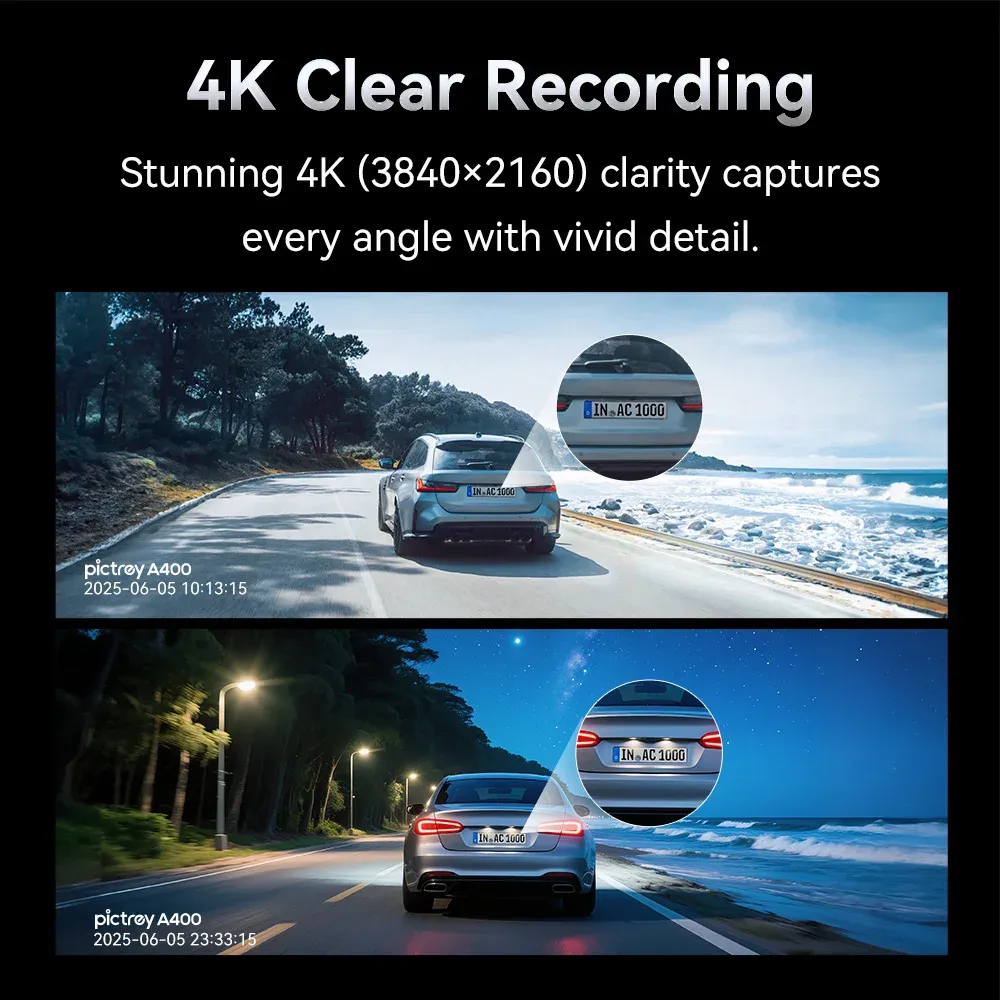 Pictrey A400 4K Wi‑Fi ADAS Dash Cam