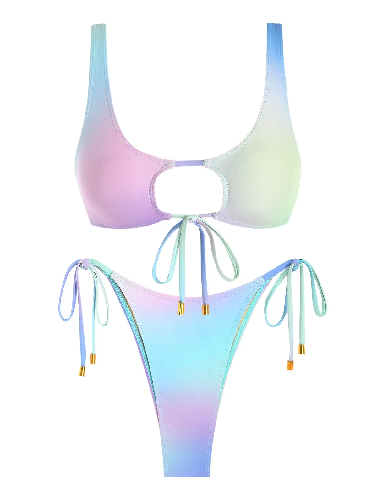 ZAFUL Ombre Cut-Out Tank Bikini Set