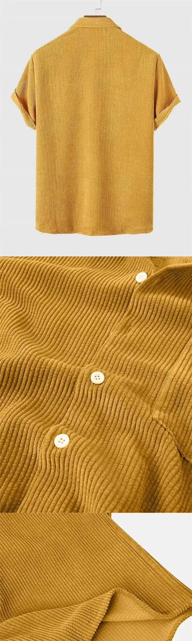 ZAFUL Wide-Collar PU Leather Short-Sleeve Shirt
