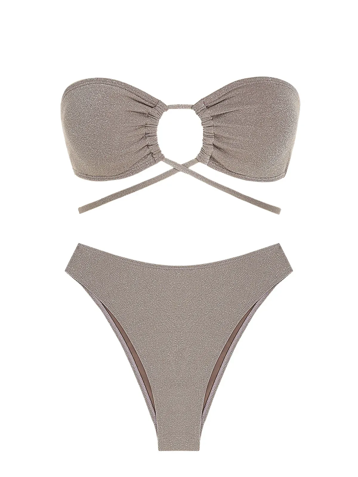 ZAFUL Multiway Ribbed High-Leg Cheeky Bikini Set