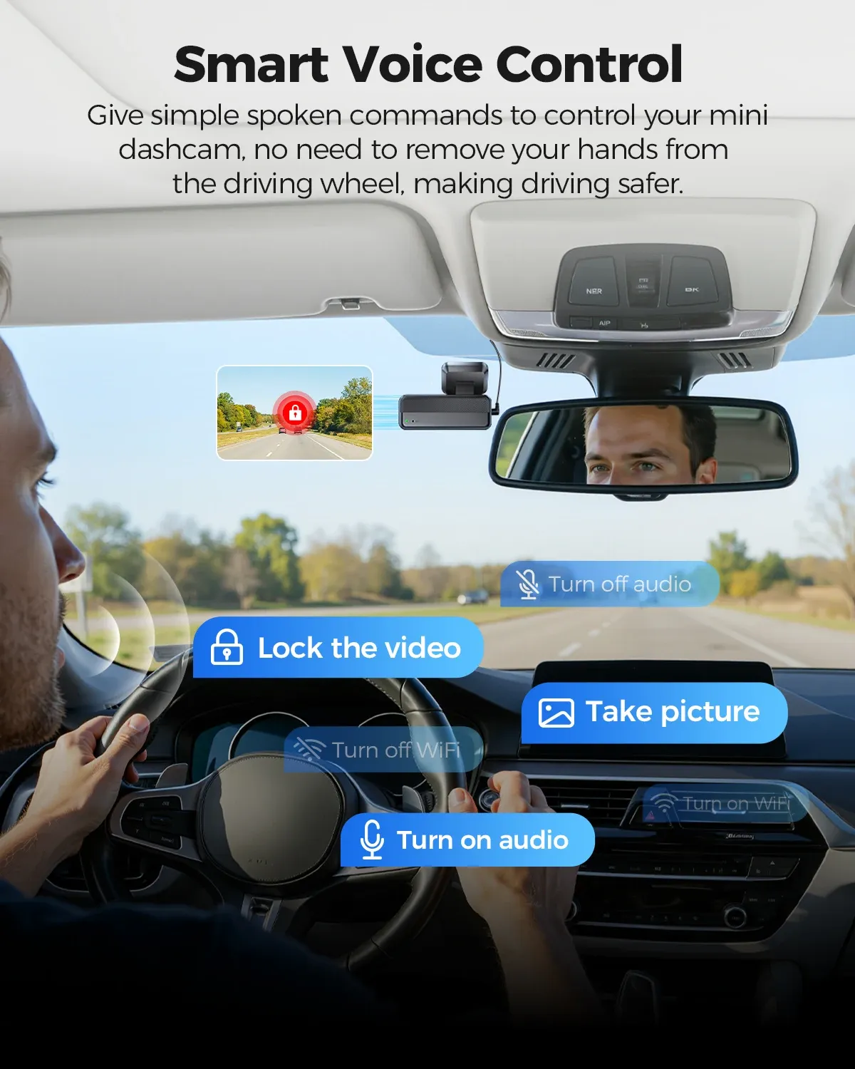 AZDOME M200 Max 4K Wi‑Fi 6 Voice-Control Dash Cam