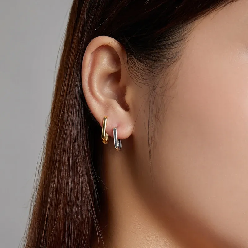 Bamoer 925 Sterling Silver Heart Hoop Earrings