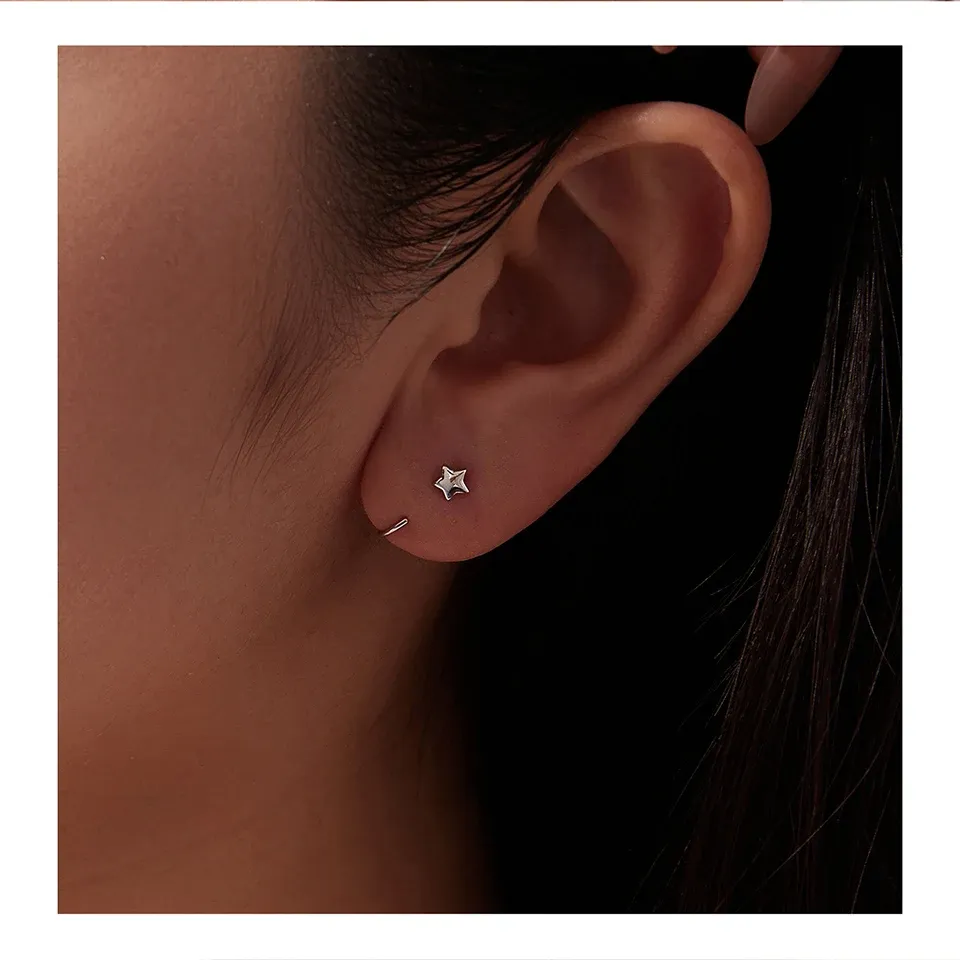 WOSTU Mini Paw and Heart Stud Earrings