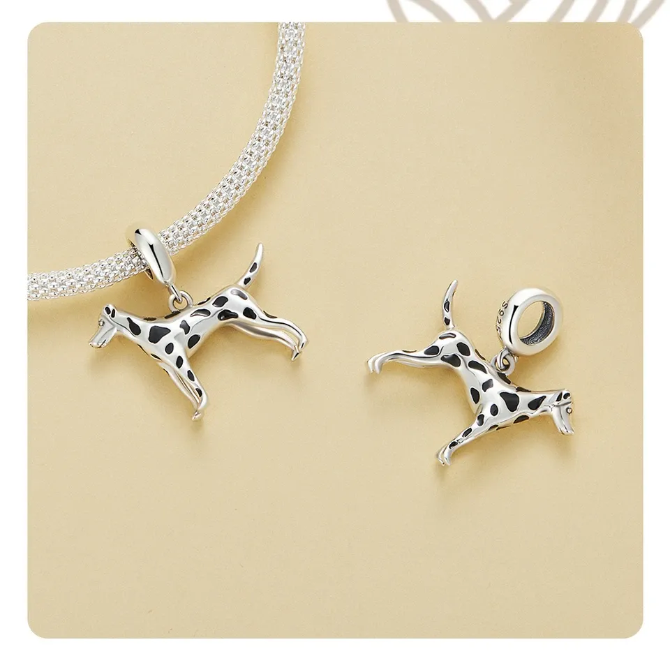 WOSTU Dalmatian 925 Silver Charm Pendant