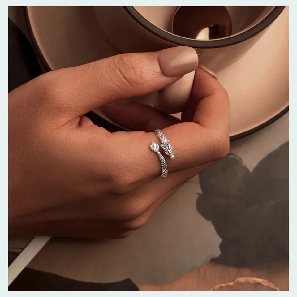 Bamoer Dragon Open Sterling Silver Adjustable Ring