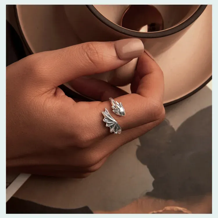 Bamoer Dragon Open Sterling Silver Adjustable Ring