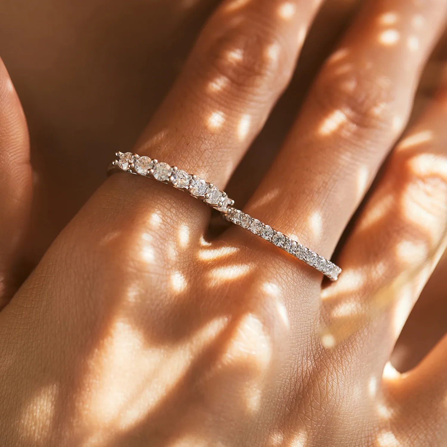 Modian D Colour Moissanite 925 Silver Stackable Band