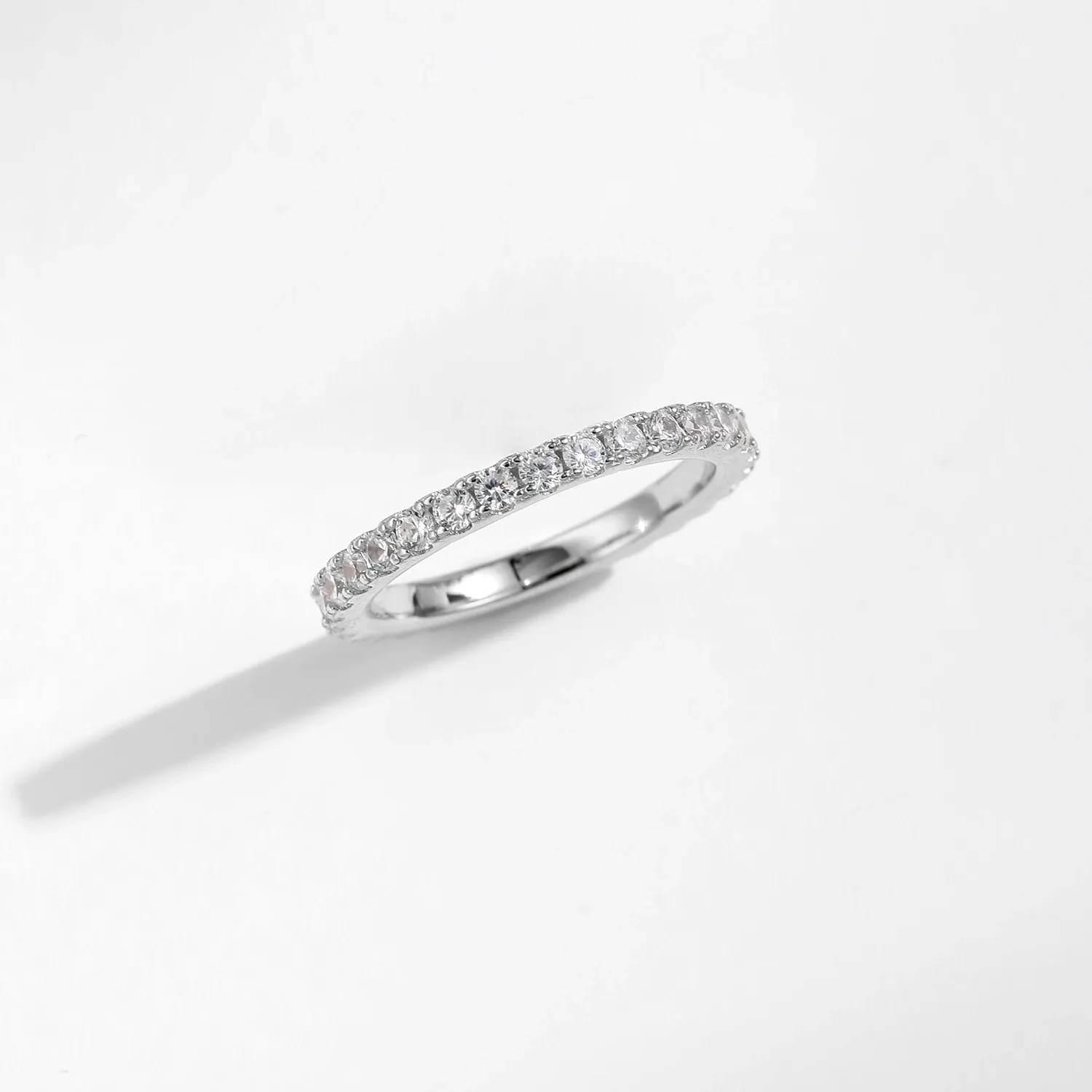Modian D Colour Moissanite 925 Silver Stackable Band
