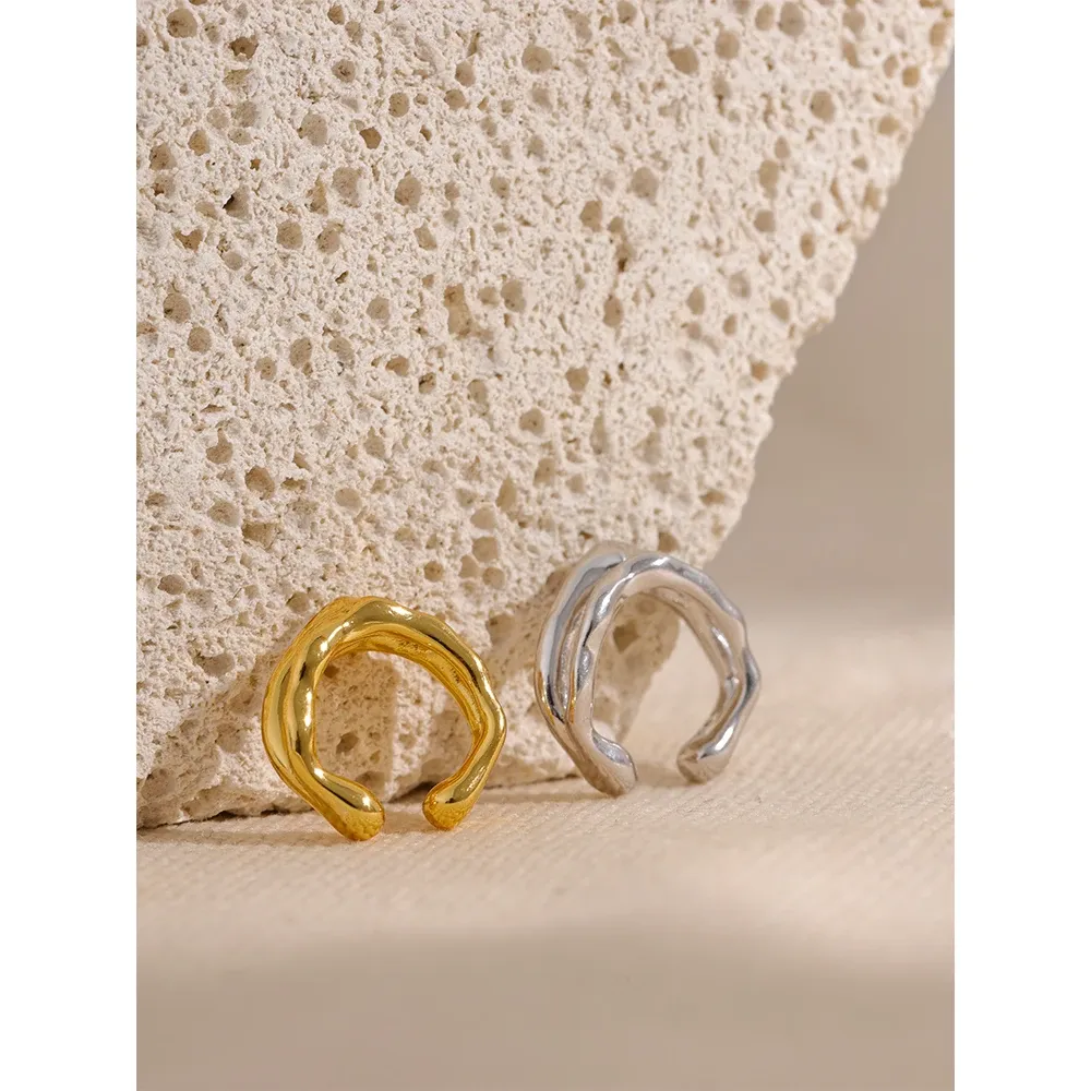 Yhpup 925 Sterling Silver Geometric Ear Cuff Clip Earrings