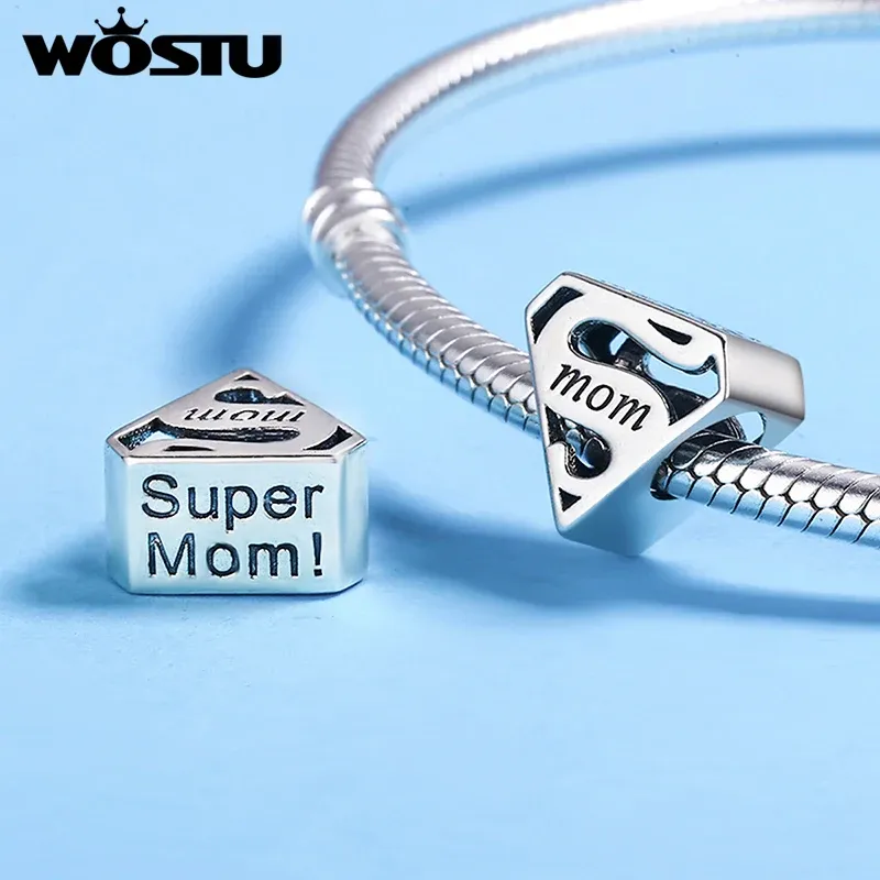 WOSTU Heart Mom Charm Pendant for Bracelet