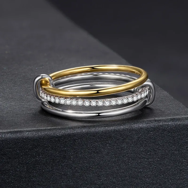 Bamoer U Certified Moissanite Cocktail Ring in 925 Sterling Silver