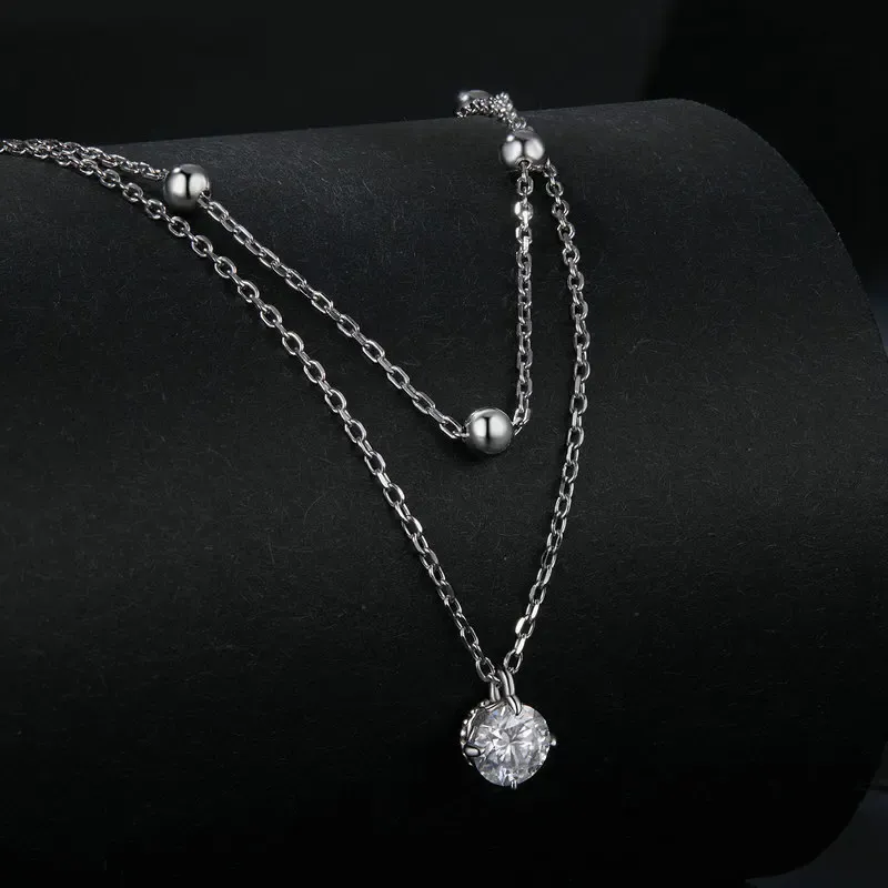 Bamoer U Moissanite Pendant Necklace in 925 Sterling Silver