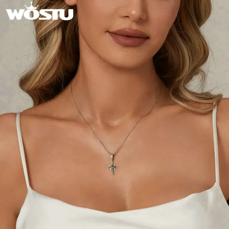 WOSTU Vintage Heart Cross Silver Charm Bead for Bracelets