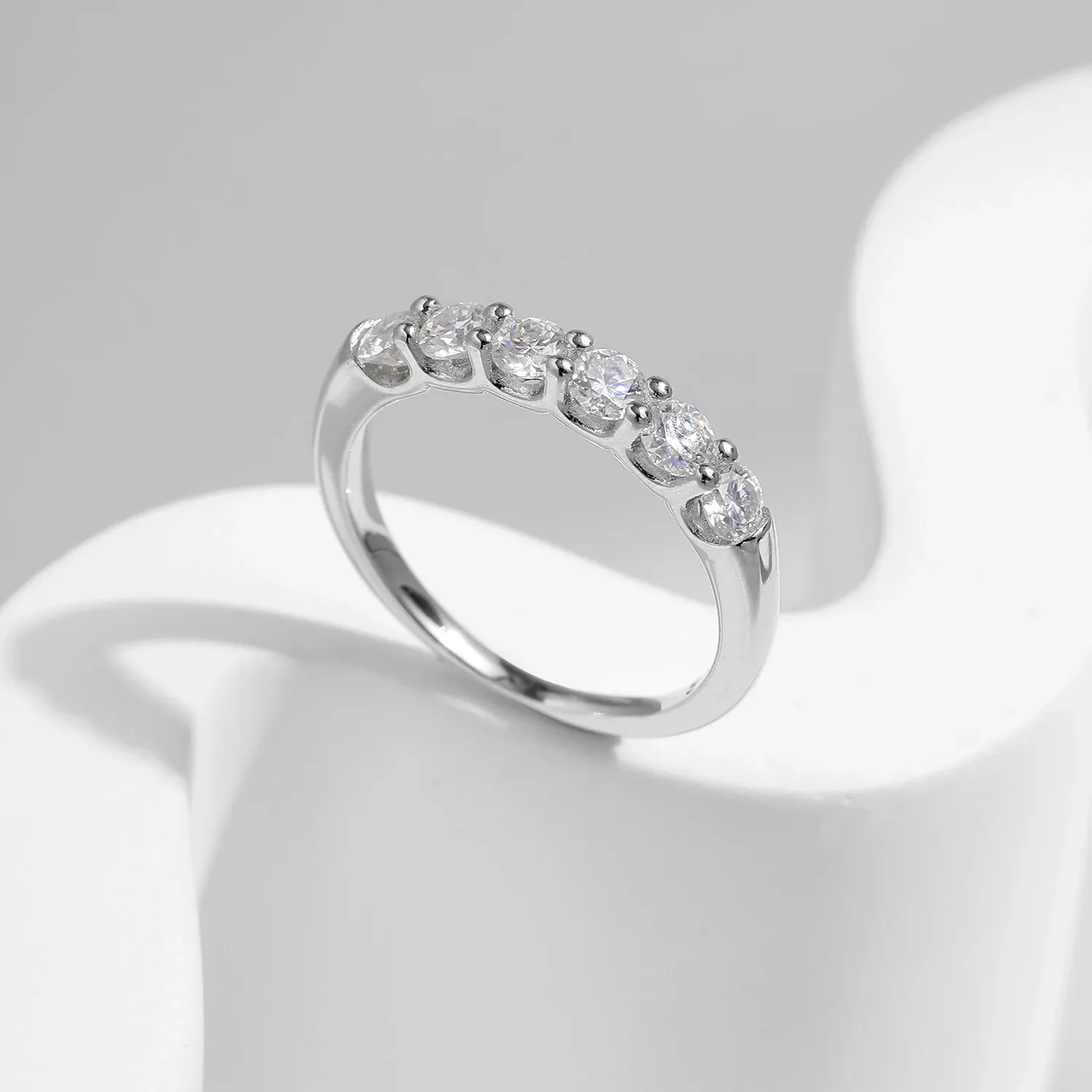 Modian D Colour VVS1 Moissanite Sterling Silver Eternity Band