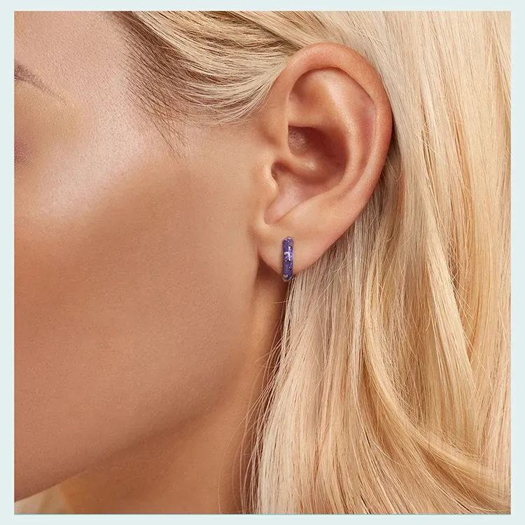 Bamoer 925 Sterling Silver Heart Hoop Earrings