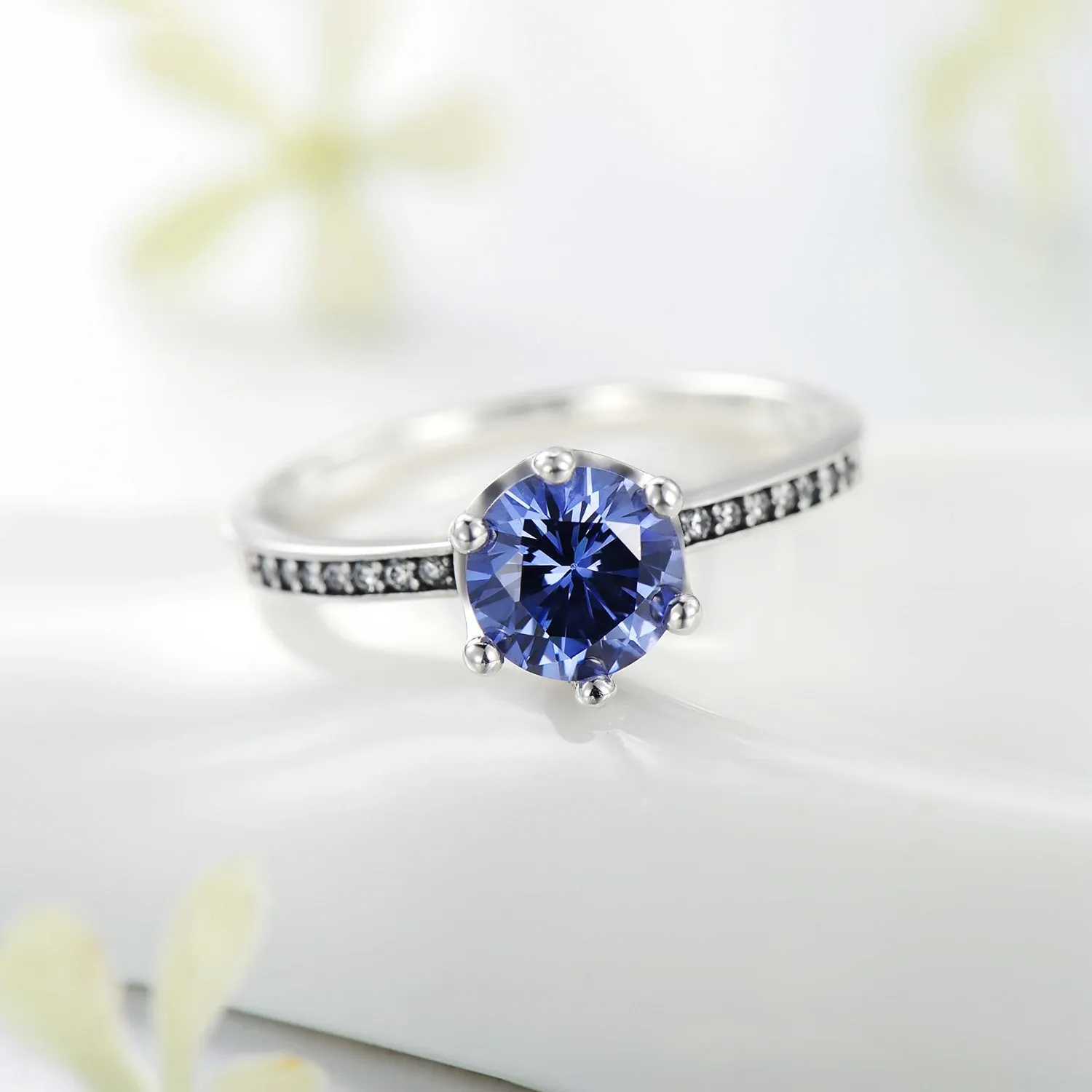 Modian Sterling Silver Crown Zircon Ring for Women