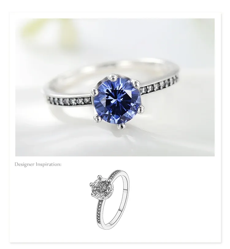 Modian Sterling Silver Crown Zircon Ring for Women