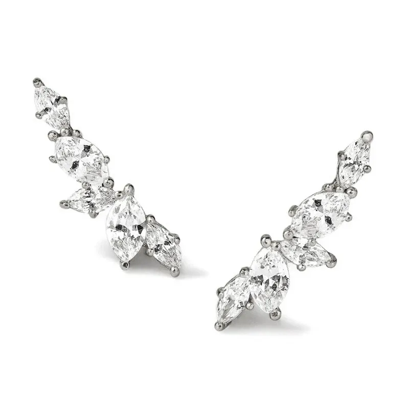 Huitan Crystal Cubic Zirconia Stud Earrings for Everyday Shine