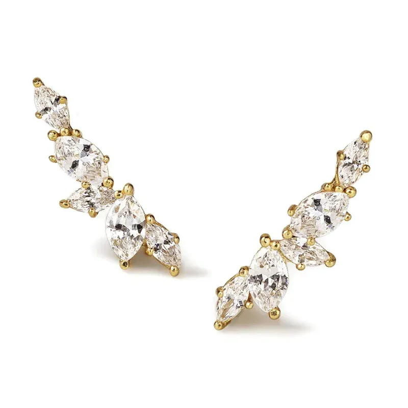 Huitan Crystal Cubic Zirconia Stud Earrings for Everyday Shine