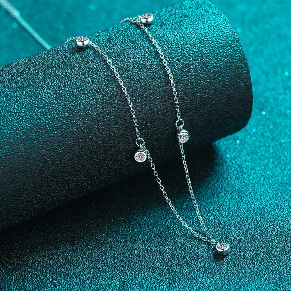 Knobspin Certified Moissanite Solitaire Necklace in Sterling Silver