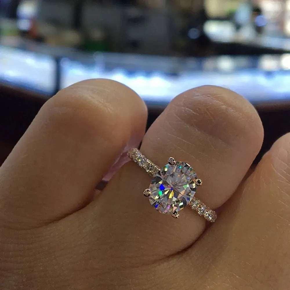 Knobspin Certified Oval Moissanite Sterling Silver Ring