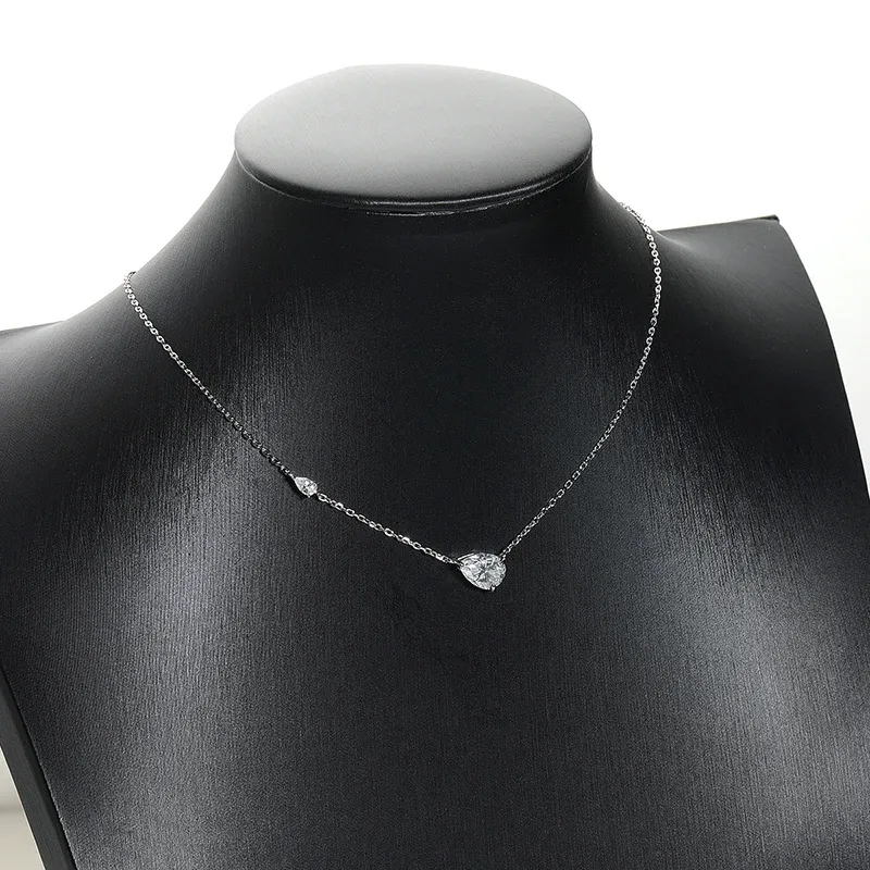 Knobspin 2.35ct Pear-Cut Moissanite Pendant Necklace