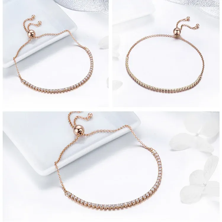 Bamoer 925 Sterling Silver Sparkling Link Bracelet with Zircon Accents