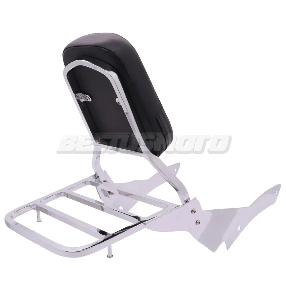 Detachable Sissy Bar Backrest Rack for Yamaha V-Star and Dragstar