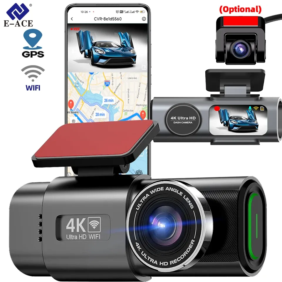 E-ACE B53P 4K Dual-Lens GPS Wi‑Fi Dash Camera