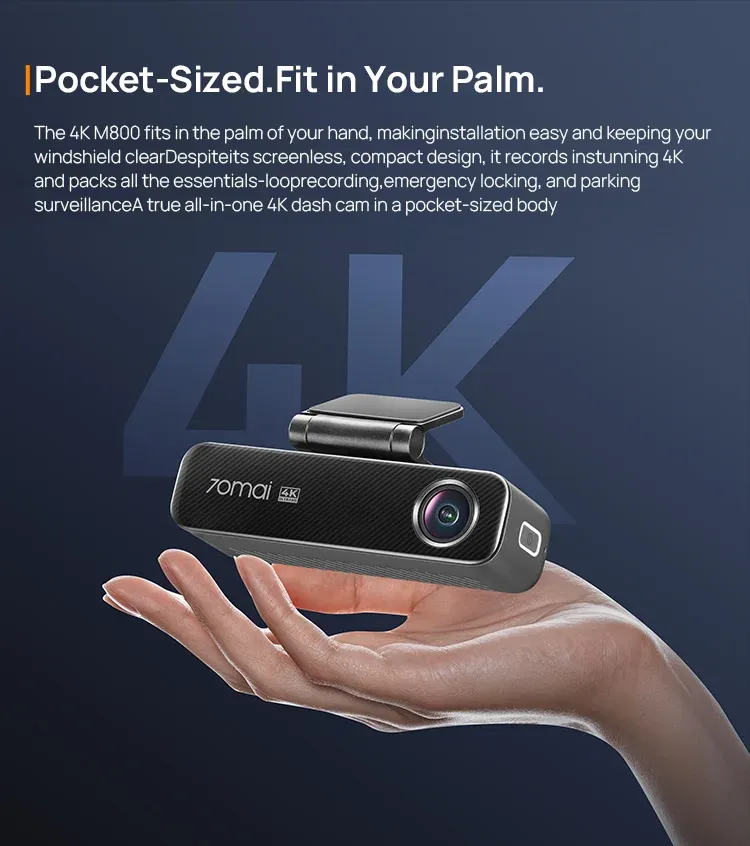 70mai M800 4K GPS Dash Cam with Built-In 128GB eMMC
