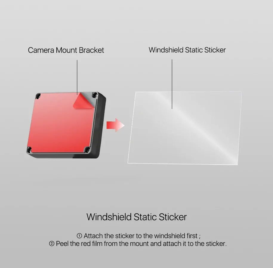 VIOFO Transparent Static Windshield Sticker Set for Dashcams