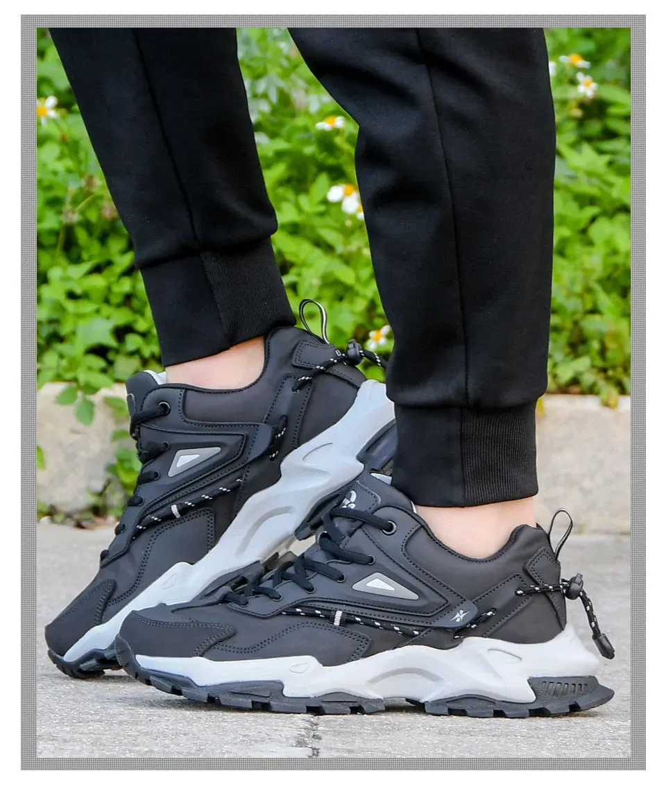 BONA Split-Leather Casual Sneakers for Men